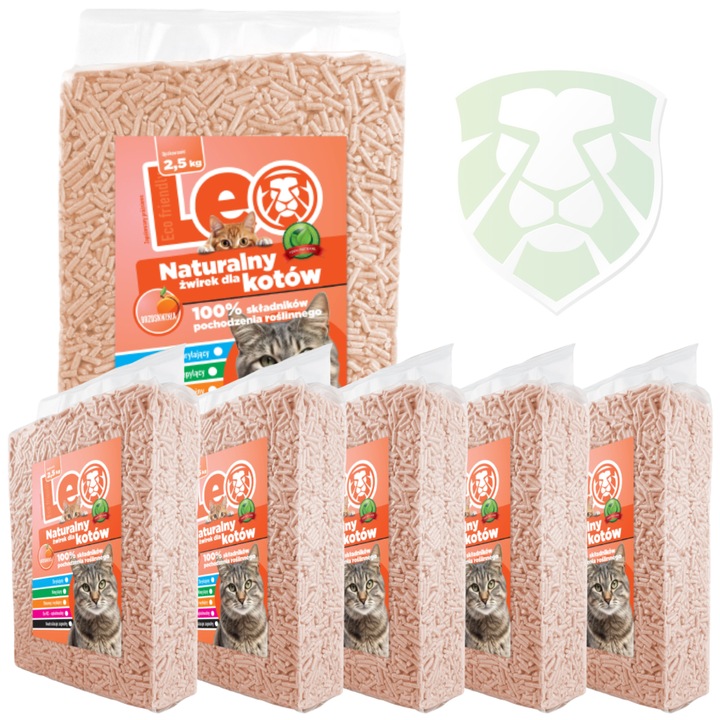 Asternut pentru pisici Leo tofu. Acum intr-un set de 6 x 2,5 kg. Tofu nisip 15 kg