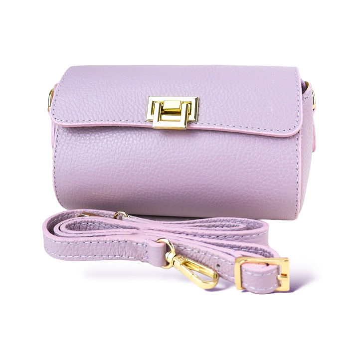 Női táska Moranti Lilu-M, natúr bőr, lila, M