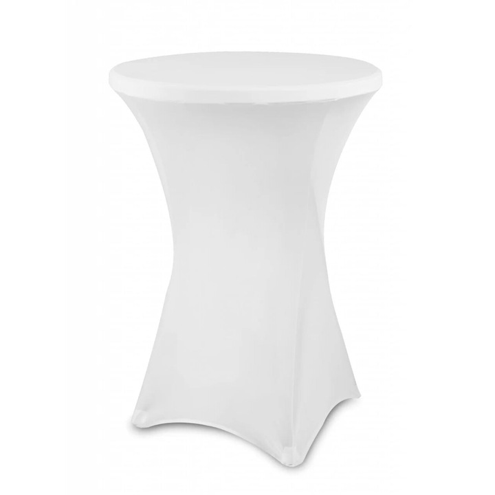 Husa masa cocktail, rotunda, 80 cm alba