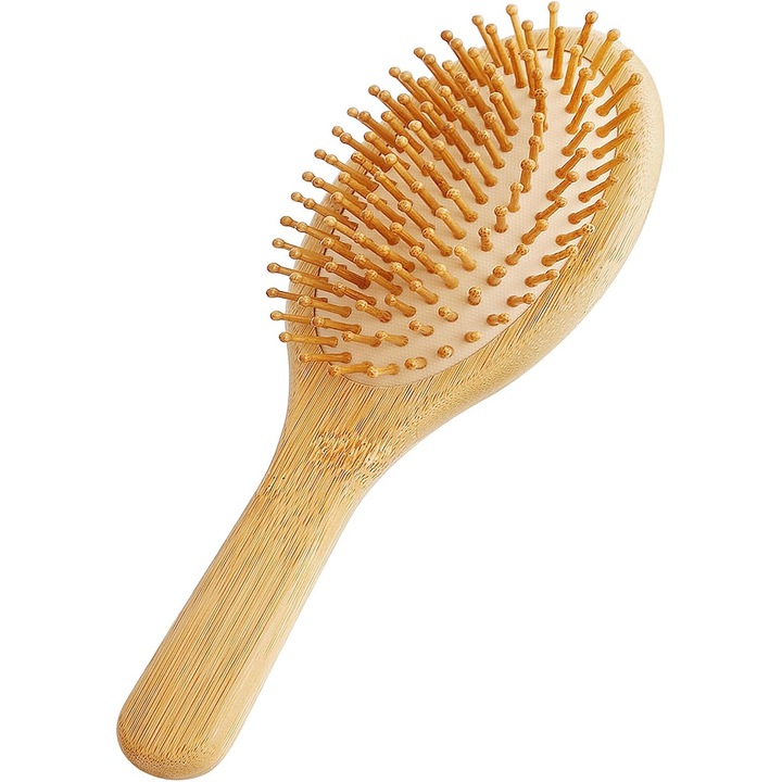 Hajkefe, bambusz fa, légpárnával, masszázzsal, bézs