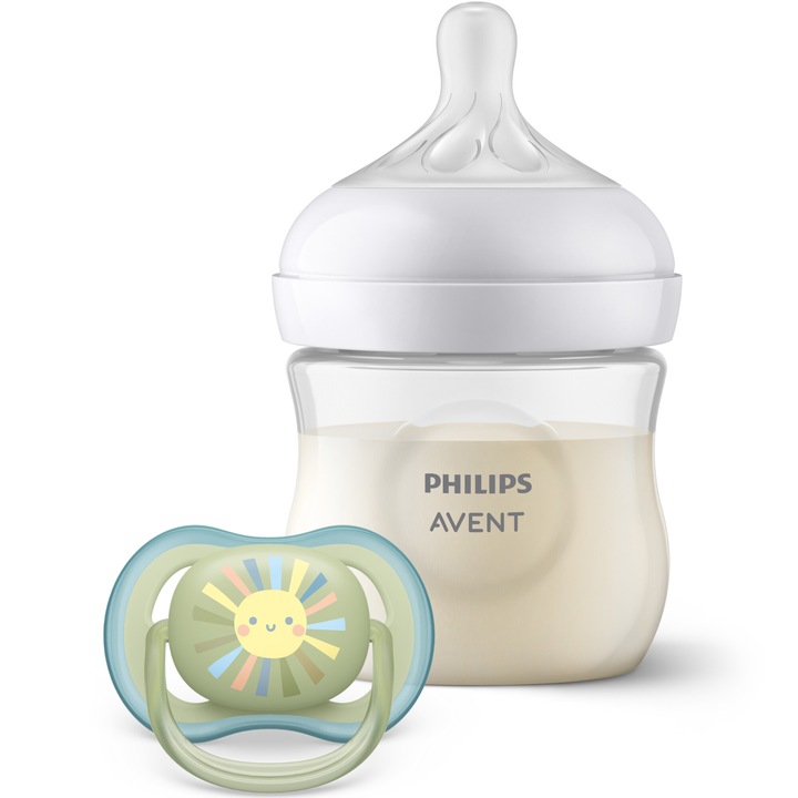 Комплект Philips Avent SCD837/10 Natural Response шишенце 125 мл + Биберон Ultra Air, 0-6 месеца