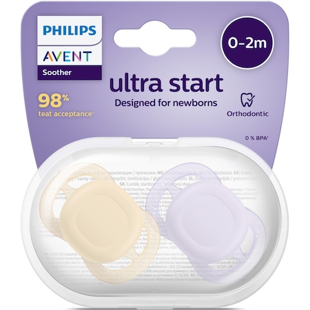 Scf075 Комплект 2 биберона Philips Avent Ultra Start SCF075/01, Ортодонтични ...