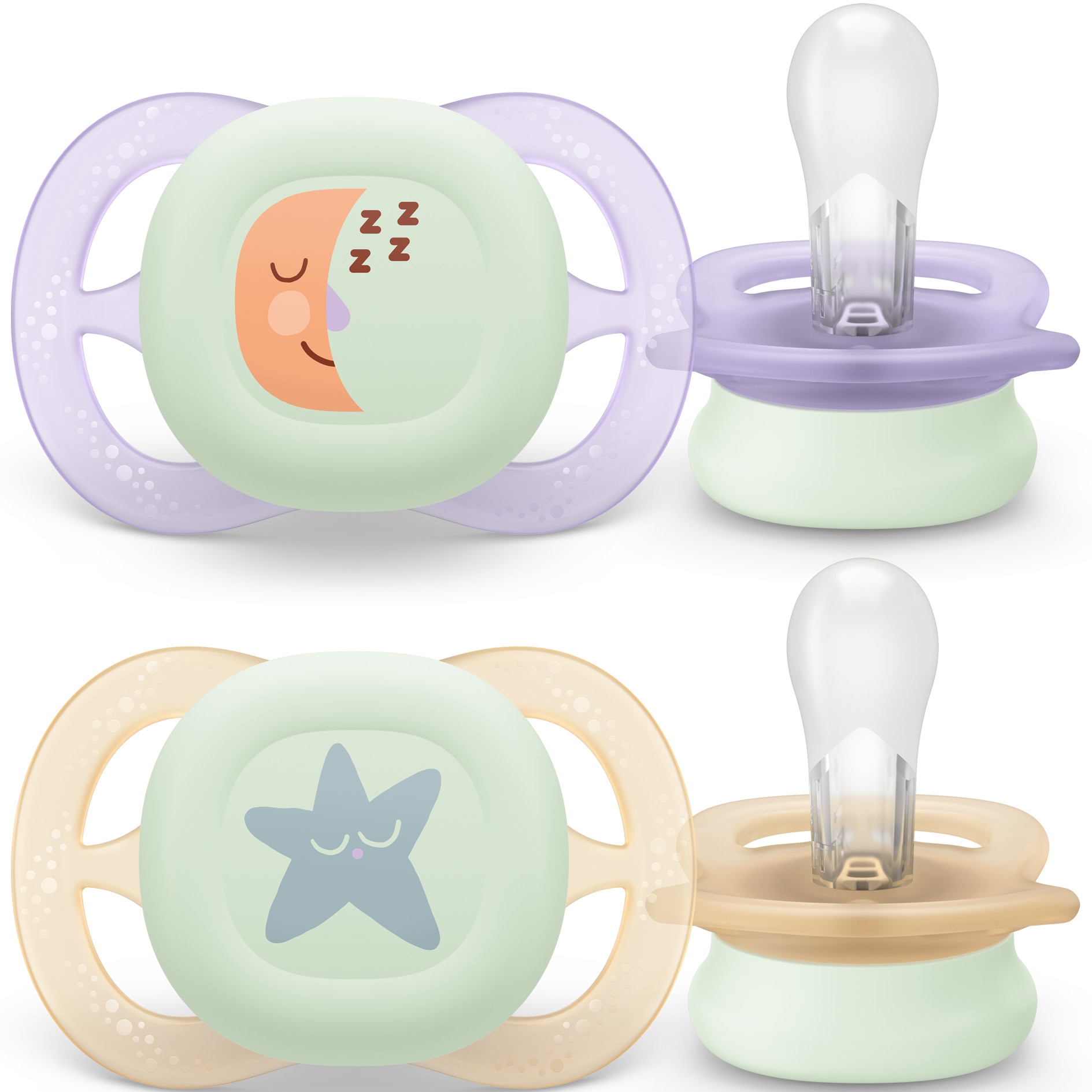 Scf075 Set 2 suzete Philips Avent Ultra Start SCF075/07, ortodontice, fara BPA ...