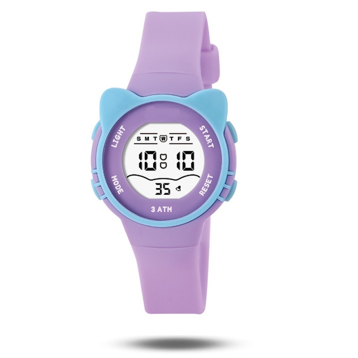 Ceasuri copii BGHYHYHI, digital, violet, 11x8x9cm