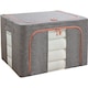 Cutie de depozitare pliabila, Flippy, Cu fermoar, 100 L, Textil, 60x42x40 cm, Gri, Cu doua ferestre