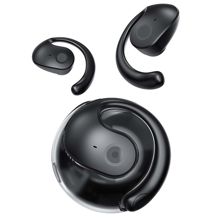 Vezeték nélküli Bluetooth 5.4 fülhallgató, zajcsökkentés, vízálló, fekete