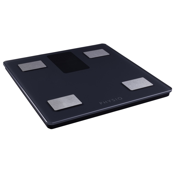 Cantar Corporal, Smart, 13 functii, Physiq, Ecran LCD Color, Conexiune Bluetooth, Sticla Securizata, Negru