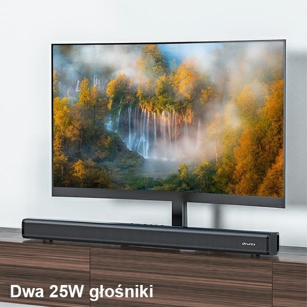 Soundbar Awei Y999, 2x25W, Bluetooth 5.0, negru