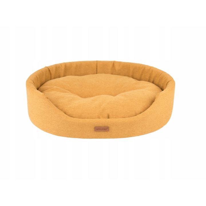 Ovális járóka kutyáknak vagy macskáknak, amiplay Montana, 46x38x13cm, sárga, kopásálló anyag