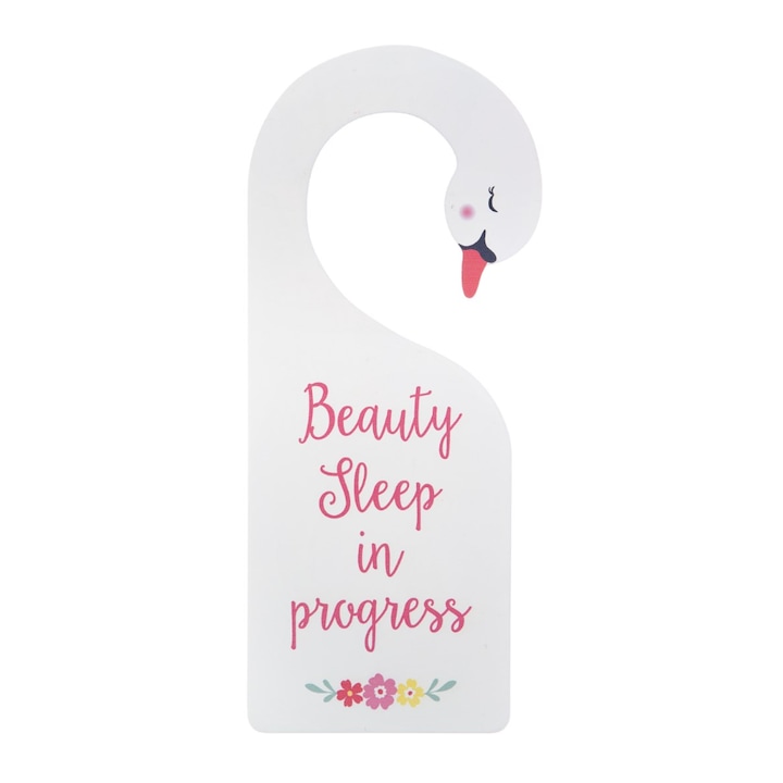 Agatatoare decorativa pentru camera, Sass & Belle, Freya Swan, alb, MDF