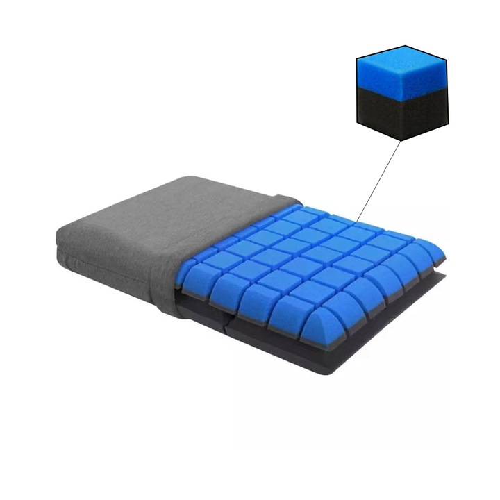 Ergonomikus párna, nulla gravitációval, nyak-, nyak- és fejtámaszsal, szellőző kialakítású, szagtalan, antiallergén, oldalt, hason vagy háton alváshoz, memóriahabból, Casamoni