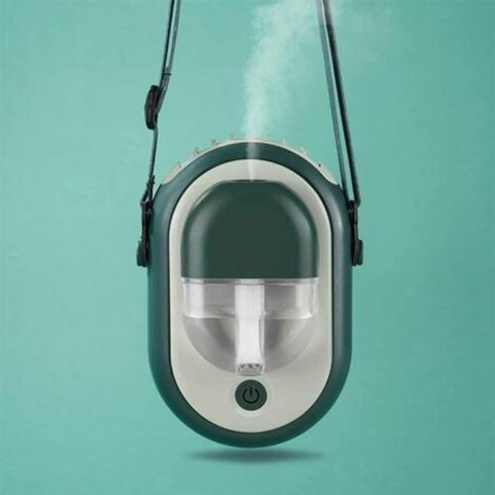 Újratölthető nyakventilátor, akkumulátoros, kihangosító kialakítás utazási alapvető kellékekhez