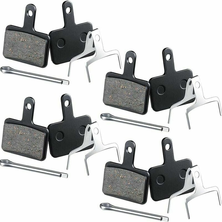 Set 4 perechi placute de frana semi-metalice Enforose, compatibile cu Shimano Deore BR-M446, rezistente la uzura, confortabile