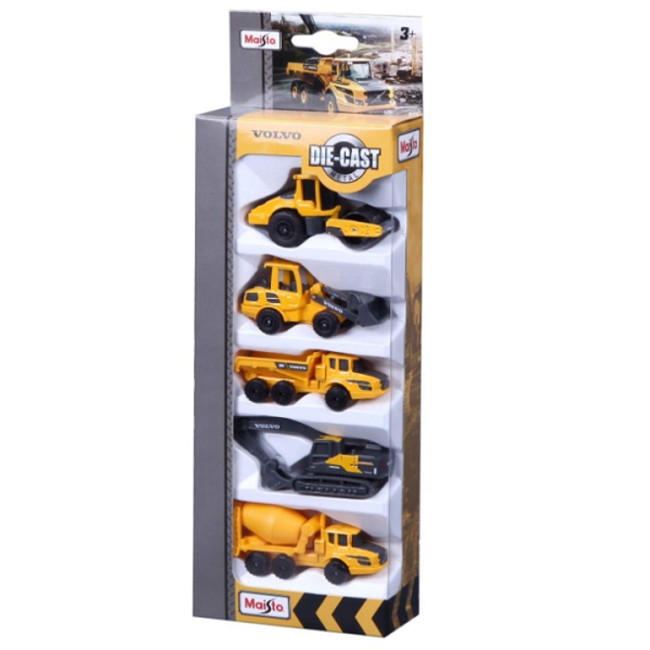 Комплект 5 работни машини Volvo, Maisto 1/87
