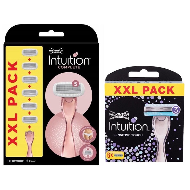 Set aparat de ras Wilkinson Intuition Complete, 5 lame precizie, cu gel hialuronic