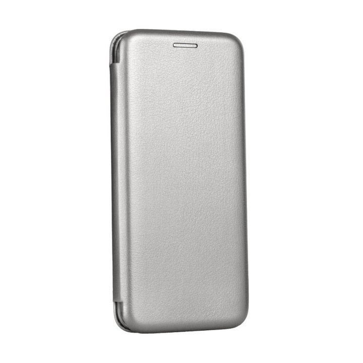 Motorola Moto G13 / G23-mal kompatibilis borító, Elegance Book, Mágneses záródás, Belső kártyazseb, Szürke, Atlas