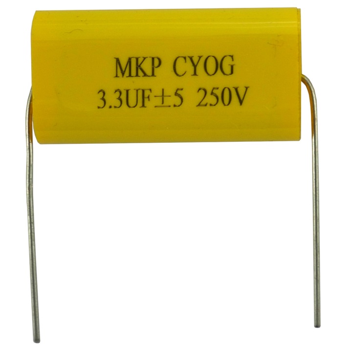 Audio kondenzátor, SE 3.3uF 335, sárga, 32 x 16.5 mm