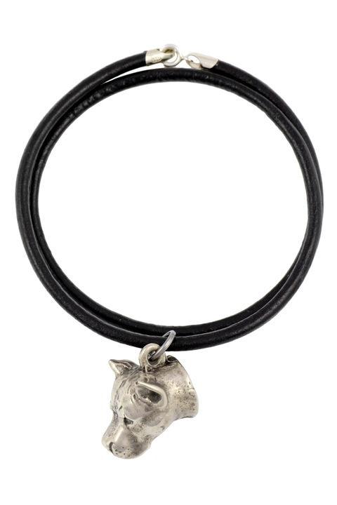 Colier cu medalion in forma de cap de caine, Art-Dog, pandantiv din aliaj zinc-aluminiu, 50cm