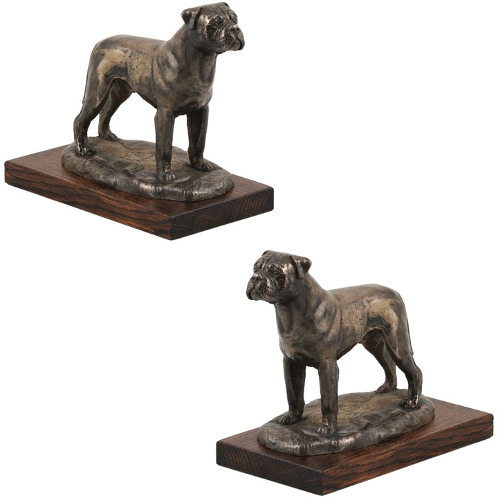 Statueta Bullmastiff, Art-Dog, din bronza rece, 15x20cm, pentru birou, trofeu pentru expozitii canine