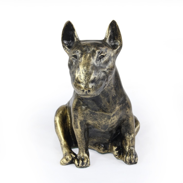 Statueta caine Bull Terrier, Art-Dog, epoxid, decorare birou, interior/exterior, 30x20cm