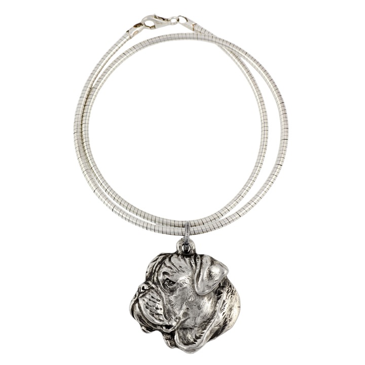 Zgarda cu pandantiv caine, Art-Dog, pandantiv unic, argint, 45cm