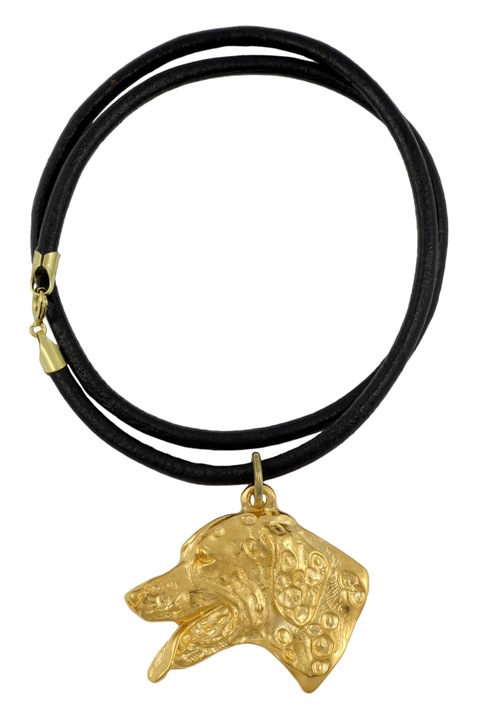 Colier cu pandantiv pentru femei Art-Dog, Dalmatian placat cu aur, zinc/aluminiu, 50cm