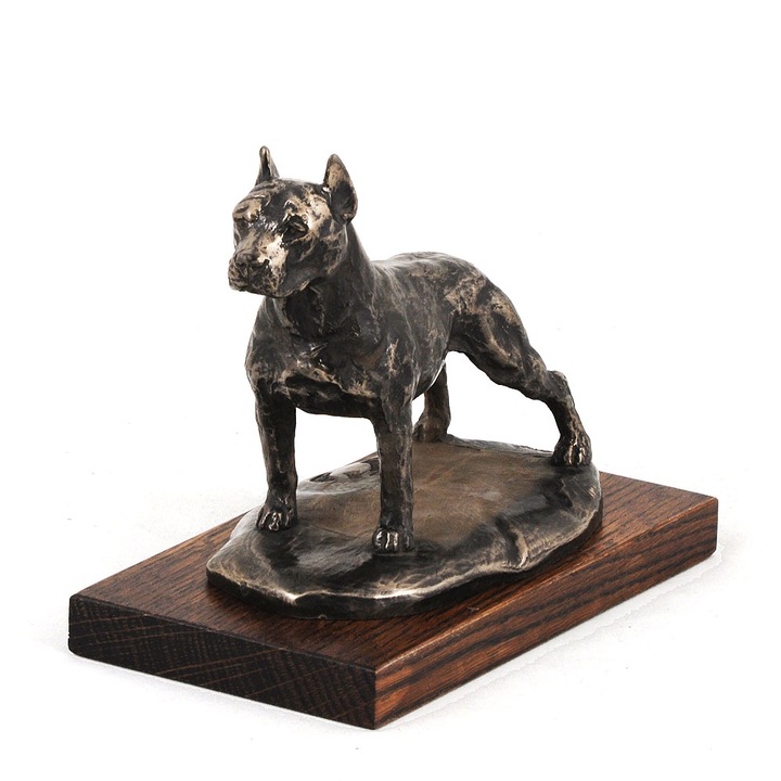 Statueta caine American Staffordshire Terrier Art-Dog, bronza, 15 x 20 cm