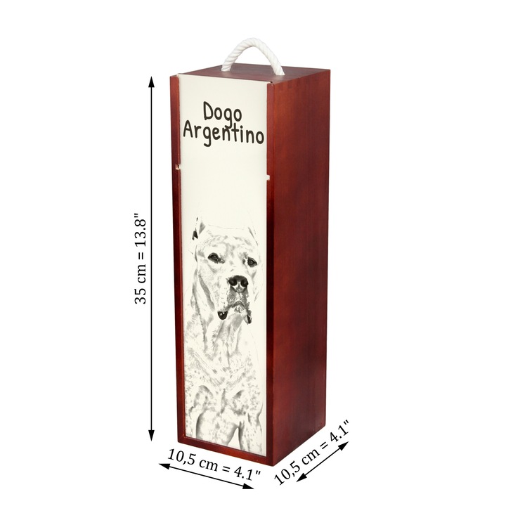 Cutie vin Art-Dog, din lemn, 10.5x10.5x35cm