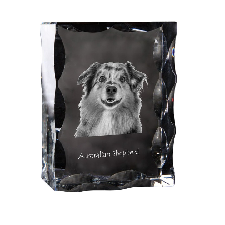 Art-Dog dekoratív kristály kutyaképpel, 12x9x5cm, személyre szabható