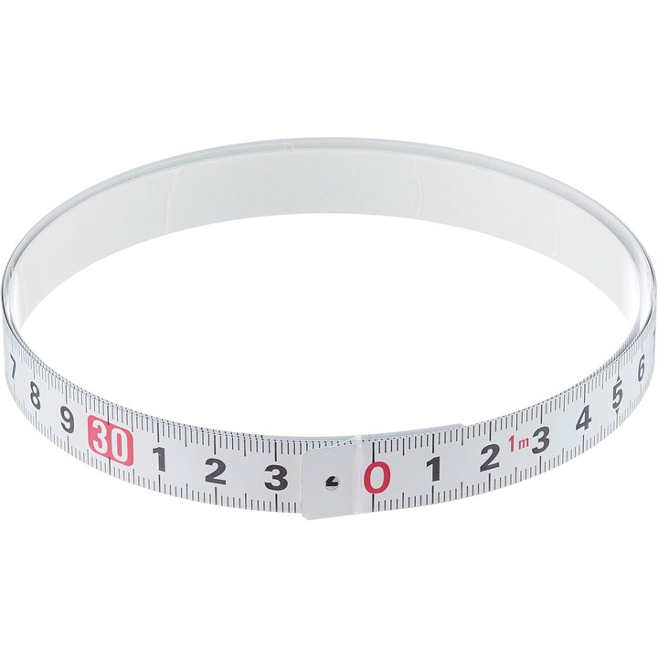 Ruleta autoadeziva din otel, AMRINUGL, 1m, citire stanga-dreapta, utilizare usoara