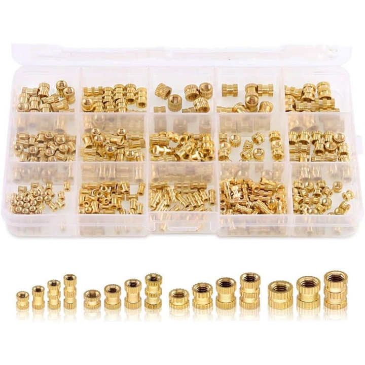 Set 360 tartozékok, AMRINUGL, sárgaréz, M2-M5, 3D nyomtatáshoz és autóiparhoz, arany