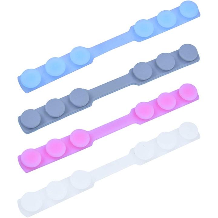 Set Suport ajustabil pentru masti AMRINUGL, curea antistrangere, lavabil, protectii pentru urechi din silicon, multicolor