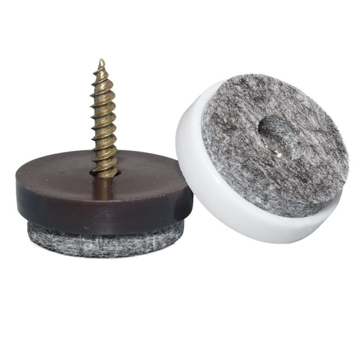 Protectii de podea pentru picioare de scaun, Enforose, rotund, 20 mm, amestecat de lana, instalare rapida