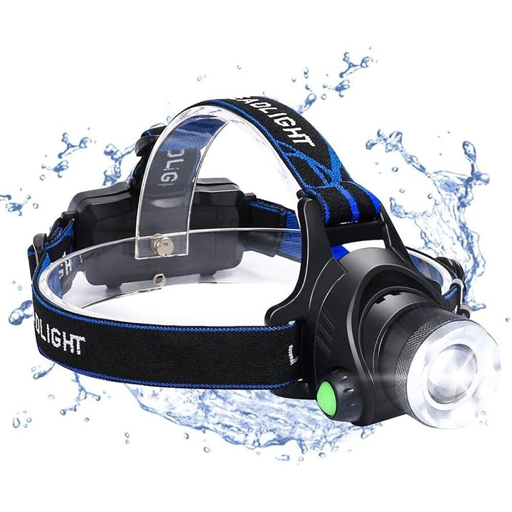 Lanterna tactica Enforose, cu acumulator reincarcabil USB, rezistenta la apa IP64, focalizare ajustabila