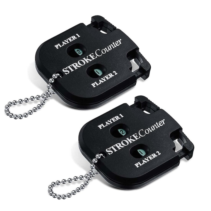 Contor de lovituri golf pentru 2 jucatori, AMRINUGL, dimensiune mini, material durabil, portabil, set 2 buc.