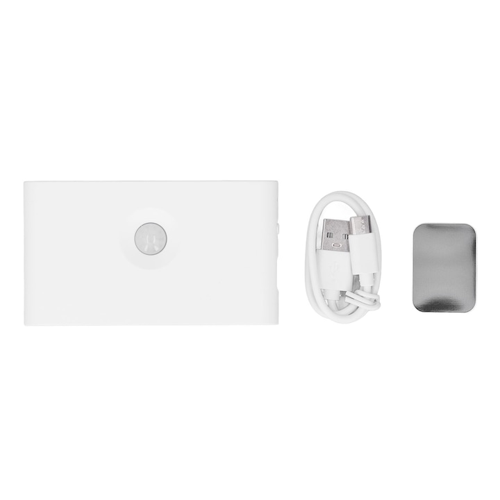 Lumina de noapte cu senzor de miscare, USB, rotire 360°, incarcabila, 72g