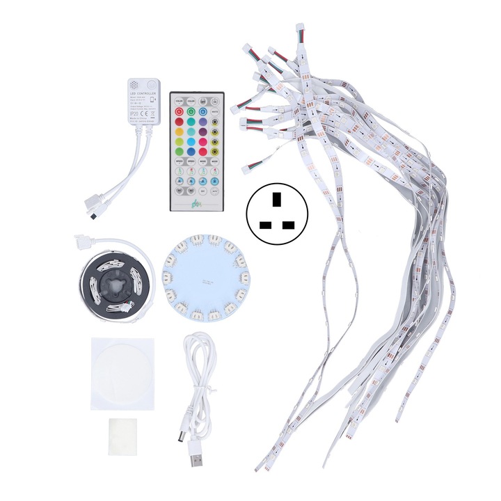 Умни LED ленти, 240LED, Bluetooth APP управление, синхронизация на музика, различни цветове, комплект празнично осветление