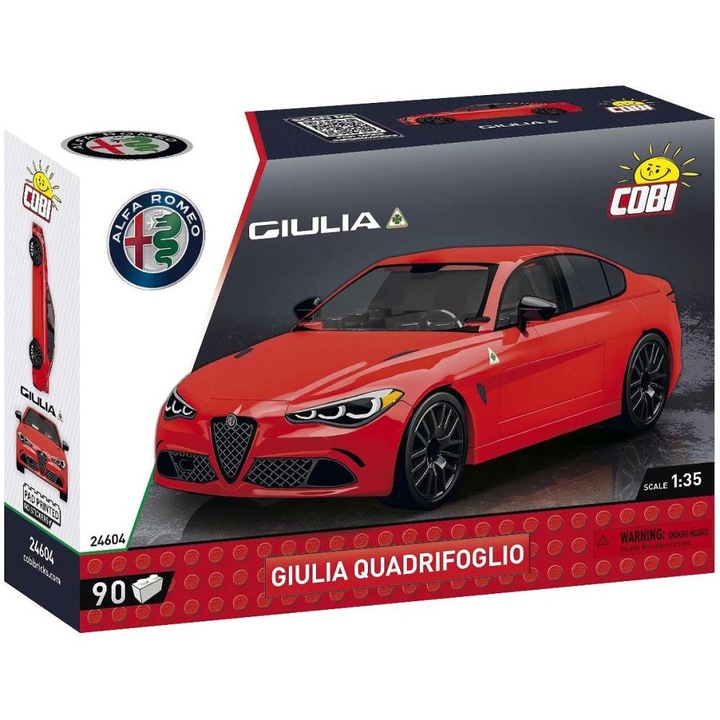 Конструктор Cobi Giulia Quadrifoglio Red, 90 части