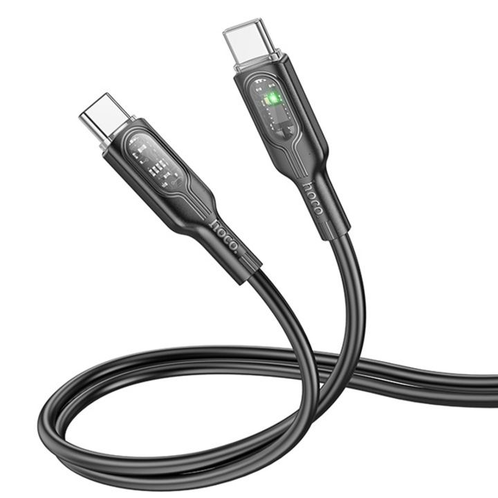 Cablu Date, Compatibil iPhone 15/16 si Android, Type-C la Type-C, Hoco U120, Putere 60W, 1.2m, Negru