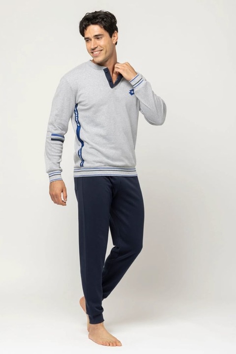 Pijamale lungi pentru barbati Lotto LP2104, Gri | Albastru, S