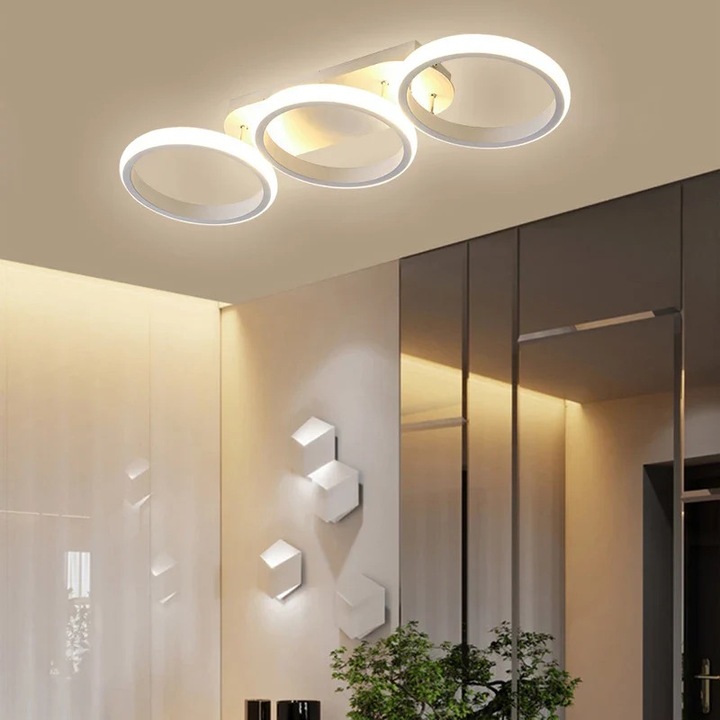 Lustra LED cu 3 functii de iluminat, 54W, lumina calda/rece/naturala, alb, LED CONCEPT, LC-R-B1310-3WH
