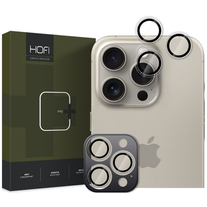 Folie de protectie camera spate HOFI Sticla Securizata Transparenta CamRing PRO+ pentru Apple iPhone 16 Pro Max / 16 Pro