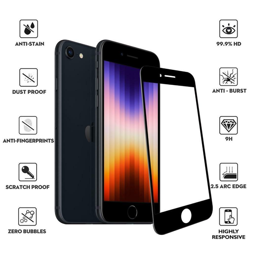 Set 2 Folii Privacy Compatibile cu iPhone SE/6/7/8 Black, Full Cover, Full Glue