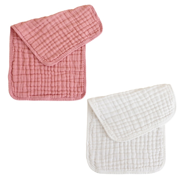Prosoape bebelusi HERUSI 2 buc muselina bumbac 25x50cm absorbante moi