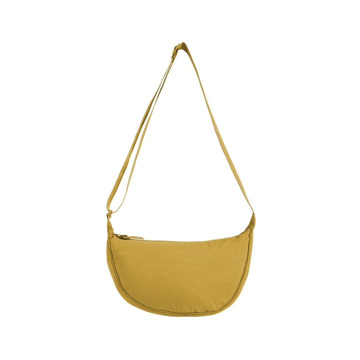 Nylon termesztőtáska, sárga, 29,4x8,5x14,7 cm, állítható pánttal és dupla cipzárral