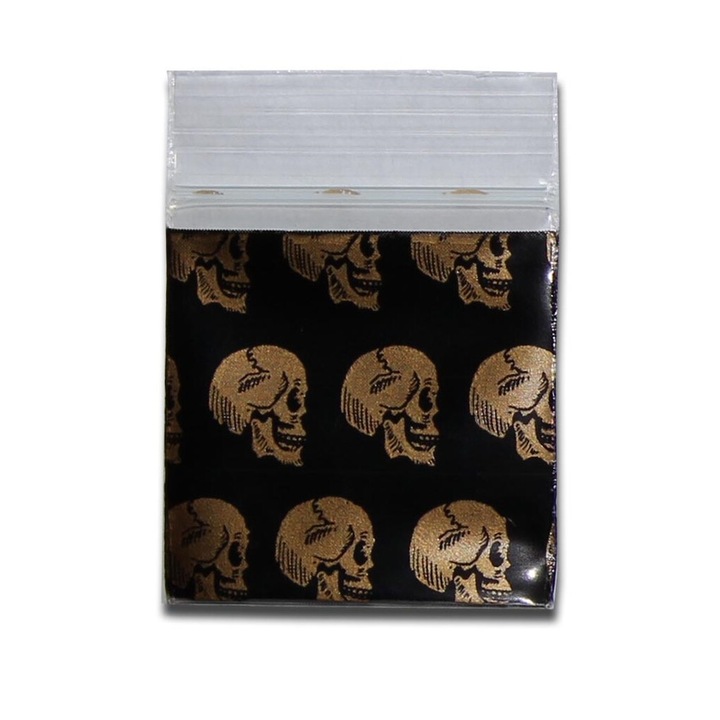 Pungulite ziplock, Resigilabile Reutilizabile Skull 2,5 x 2,5cm Set 100 bucati