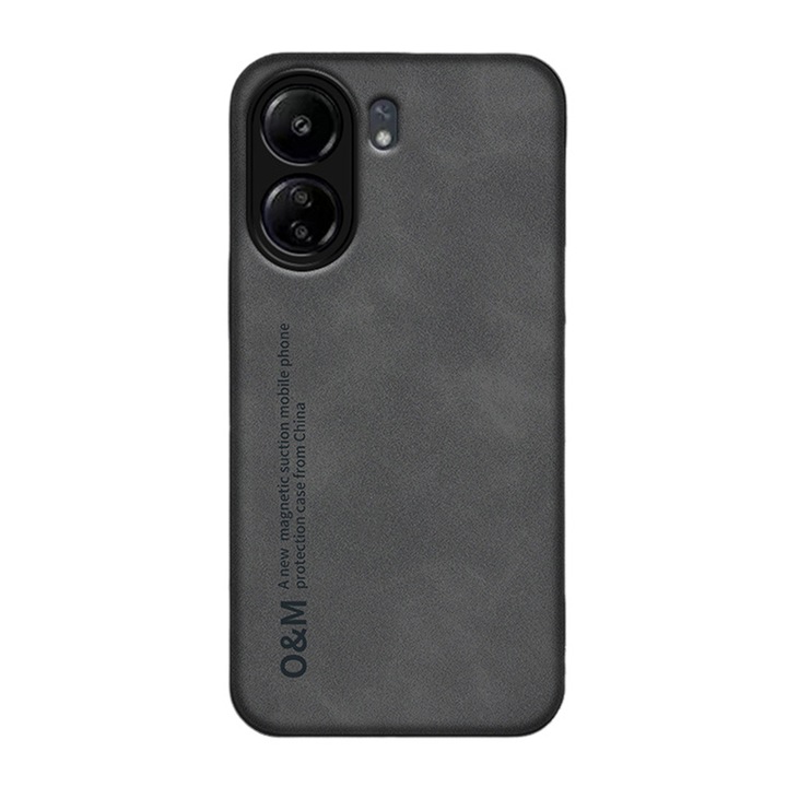 Калъф за телефон, O&M, За Redmi 13C, силикон и TPU, тъмносив