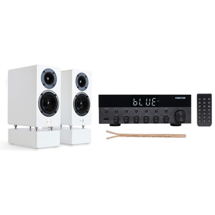 Set sistem audio Fonestar, 2x15W, cu difuzoare pasive WRS MM2, cablu 4m