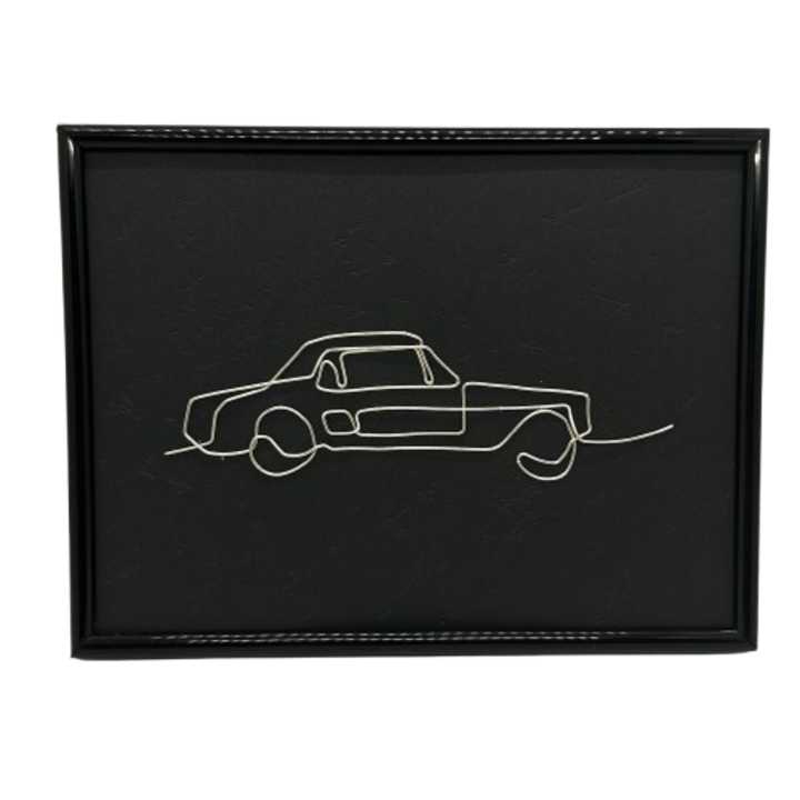 Tablou, Model Mașină Tip 8, Tehnica String Art, Cu Ramă, 15x20cm