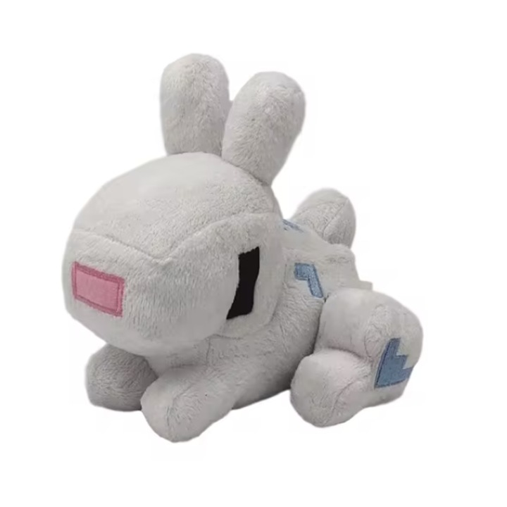 Jucarie plush Minecraft, Grelys Print, 16 cm, Iepure, pentru copii, alb